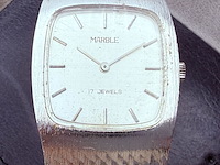 Marble 17 jewels vintage mechanisch horloge - afbeelding 1 van  7