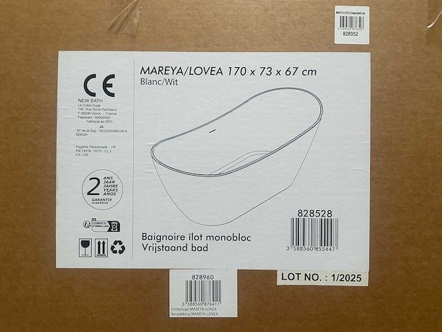 Mareya lovea 828528 vrijstaande bad 170cm - afbeelding 4 van  4