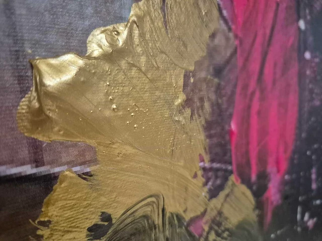 Maria strabel - acryl/mixed media op doek - 100 x 100 - afbeelding 3 van  4