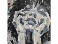 Maria strabel - acryl/mixed media op doek - 120 x 120