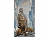Maria strabel - acryl/mixed media op doek - 90 x 50