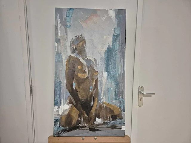 Maria strabel - acryl/mixed media op doek - 90 x 50 - afbeelding 2 van  4