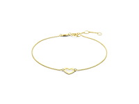 Marie celeste armband hart 0,8 mm 16,5 + 2 cm goud