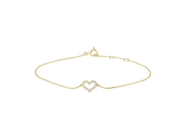 Marie celeste armband hart zirkonia 165 185 cm goud - afbeelding 1 van  1