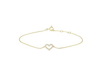 Marie celeste armband hart zirkonia 165 185 cm goud - afbeelding 1 van  1