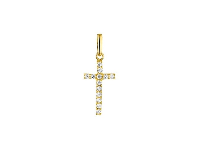 Marie celeste hanger kruis zirkonia goud - afbeelding 1 van  1