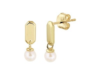 Marie celeste oorhangers parel 11 mm goud - afbeelding 1 van  1