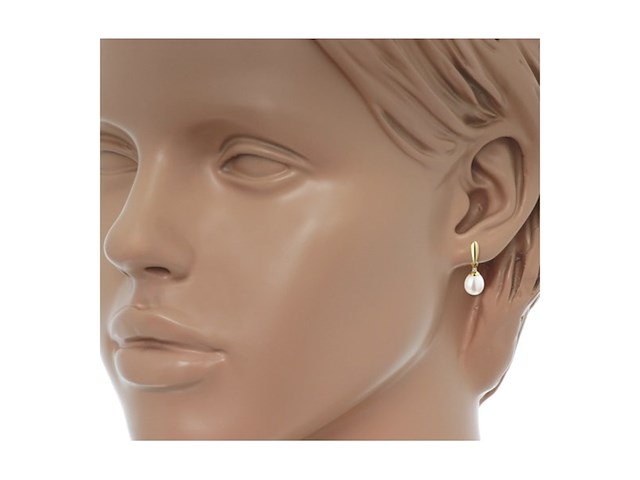 Marie celeste oorhangers parel en zirkonia 7.5 goud - afbeelding 3 van  3