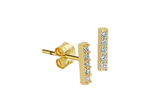 Marie celeste oorknoppen balkje zirkonia goud - afbeelding 1 van  1