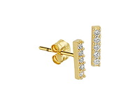 Marie celeste oorknoppen balkje zirkonia goud - afbeelding 1 van  1
