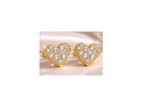 Marie celeste oorknoppen hart zirkonia goud - afbeelding 1 van  1
