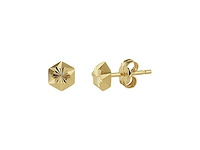 Marie celeste oorknoppen ster gediamanteerd 5 mm goud - afbeelding 1 van  1