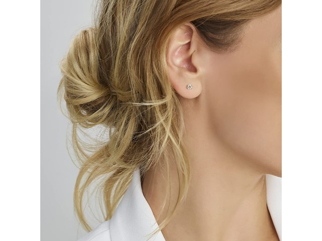 Marie celeste oorknoppen zirkonia 4 mm goud - afbeelding 2 van  2