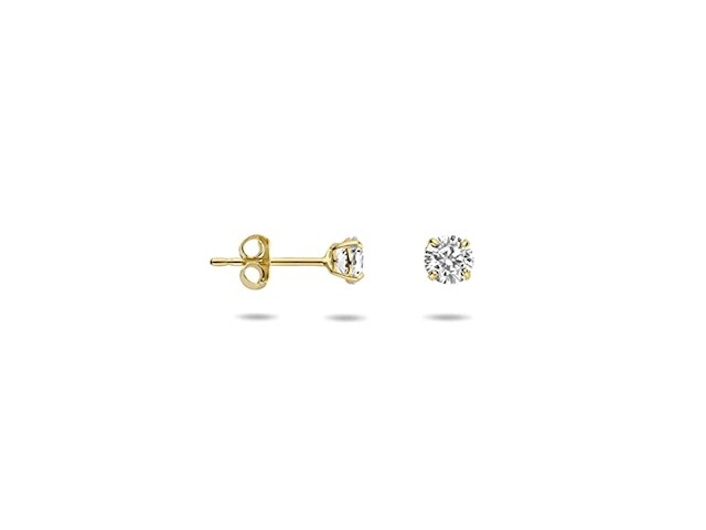 Marie celeste oorknoppen zirkonia 4 mm goud - afbeelding 2 van  3