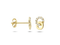 Marie celeste oorknoppen zirkonia goud - afbeelding 2 van  3