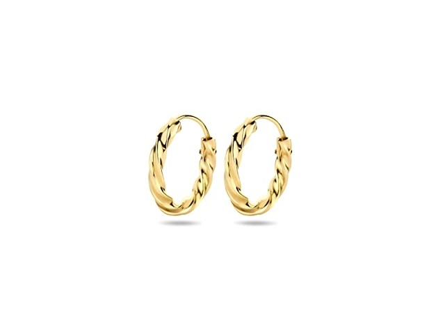 Marie celeste oorringen gedraaide buis 13 mm goud - afbeelding 1 van  1