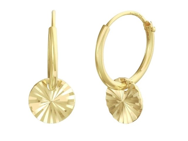 Marie-celeste oorringen rondje gediamanteerd goud - afbeelding 1 van  1