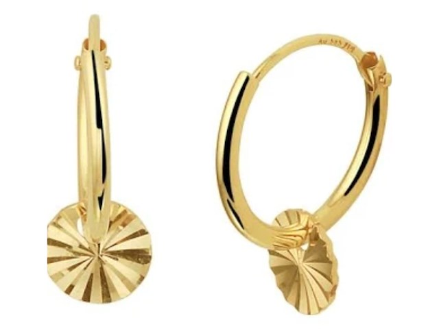 Marie celeste oorringen rondje gediamanteerd goud - afbeelding 1 van  1