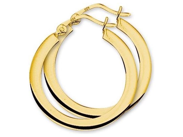 Marie celeste oorringen vierkante buis 20 mm goud - afbeelding 1 van  3