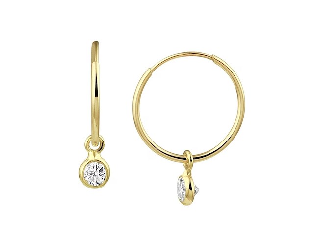 Marie celeste oorringen zirkonia 11.5mm goud - afbeelding 1 van  1