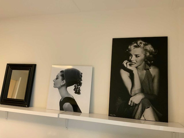 Marilyn monroe, audrey hepburn prent in lijst (5x) - afbeelding 1 van  8