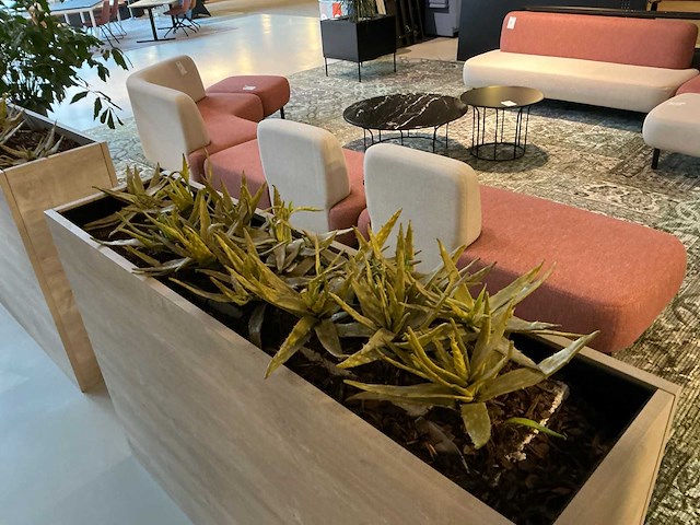 Markant roomdivider met kunstplanten (2x) - afbeelding 3 van  4