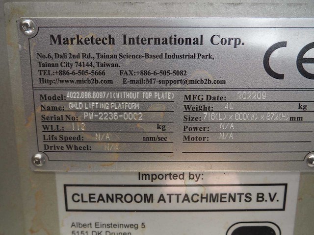 Markatech geleider "gmld lifting platform" (2x) - afbeelding 3 van  6