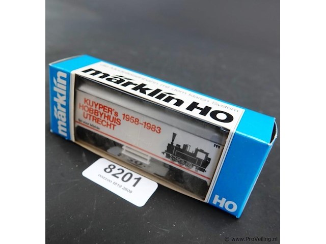 Märklin gesloten goederenwagen / koelwagen (type ichqrs 377) met de opdruk "kuyper's hobbyhuis utrecht 1958-1983", uitgebracht als jubileum- of reclamemodel. [1, 2] - afbeelding 1 van  3