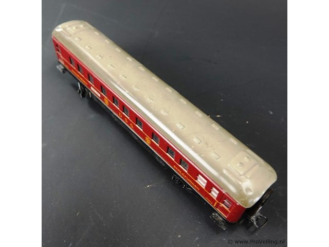 Märklin h0 346/3 schlafwagen (slaaprijtuig) van de dsg uit de jaren 50, uitgevoerd als klassieke blikken 'schürzenwagen' - afbeelding 4 van  5