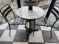 Marmeren bistrotafel (2x) - afbeelding 1 van  4