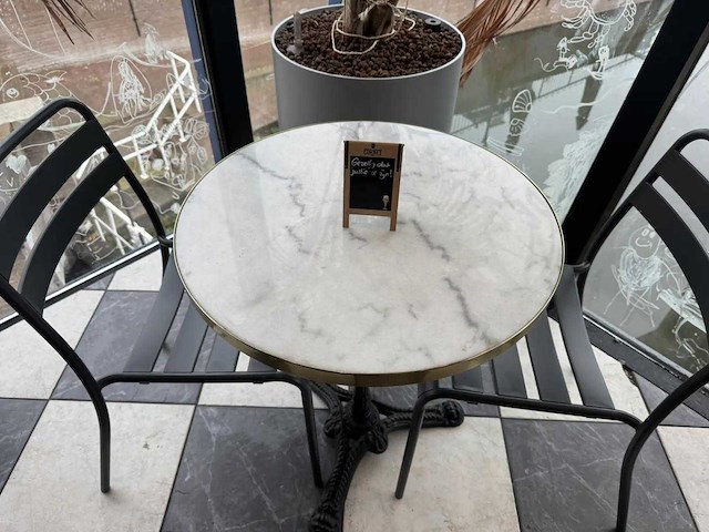 Marmeren bistrotafel (2x) - afbeelding 2 van  4