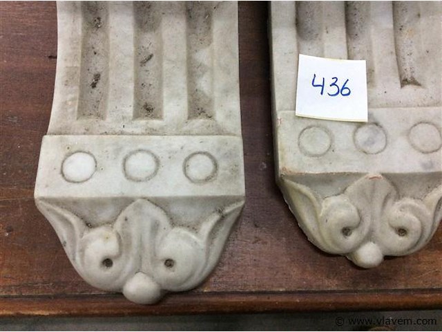 Marmeren console 2stuks - afbeelding 3 van  4