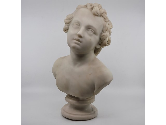 Marmeren sculptuur op voet (19e eeuw) - afbeelding 1 van  7