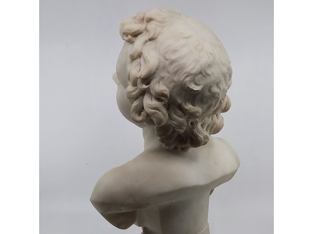 Marmeren sculptuur op voet (19e eeuw) - afbeelding 4 van  7