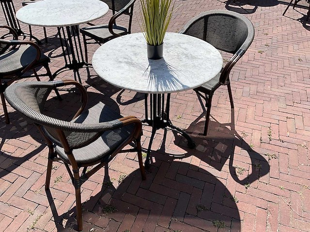 Marmeren terrastafel ø 80 cm (4x) - afbeelding 2 van  6