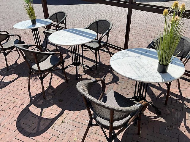 Marmeren terrastafel ø 80 cm (5x) - afbeelding 1 van  6