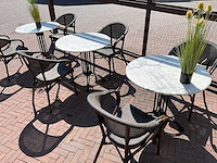 Marmeren terrastafel ø 80 cm (5x) - afbeelding 1 van  6