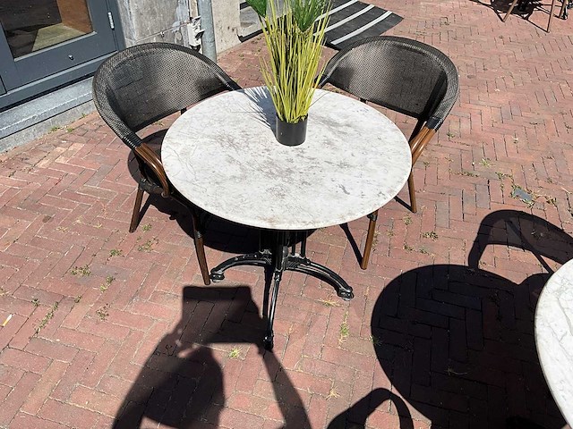 Marmeren terrastafel ø 80 cm (5x) - afbeelding 4 van  6