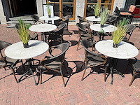 Marmeren terrastafel ø 80 cm (6x) - afbeelding 1 van  6