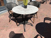 Marmeren terrastafel ø 80 cm (6x) - afbeelding 2 van  2