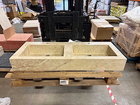 Marmerlook dubbele wastafel beige - afbeelding 6 van  7