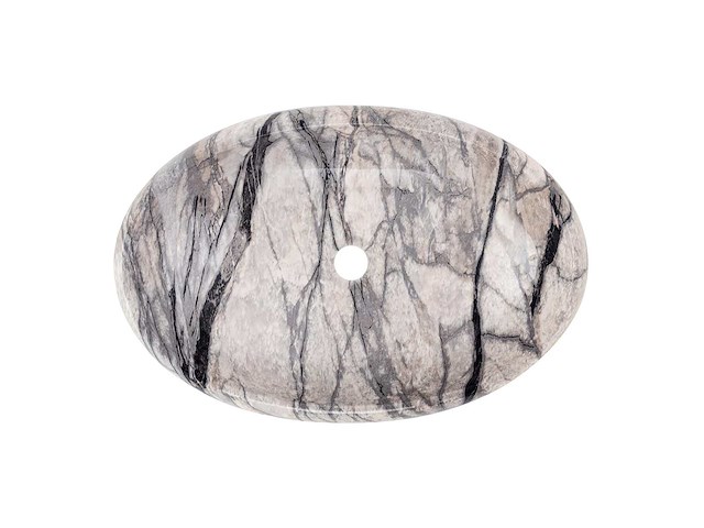 Marmerlook opbouw waskom ovaal | 595x420x160 - afbeelding 3 van  7