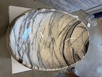 Marmerlook opbouw waskom ovaal | 595x420x160 - afbeelding 3 van  4
