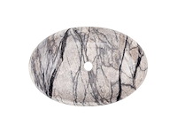 Marmerlook opbouw waskom ovaal | 595x420x160 - afbeelding 3 van  5