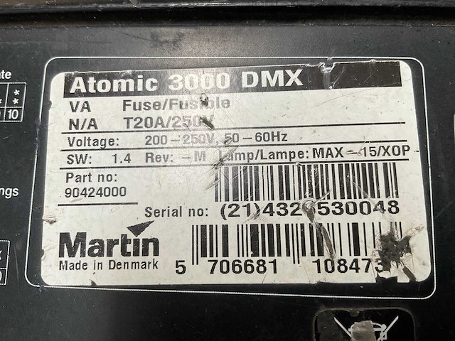 Martin atomic 3000 dmx stroboscoop (4x) - afbeelding 5 van  6
