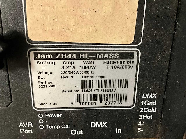 Martin jem zr44 hi-mass rookmachine - afbeelding 6 van  6