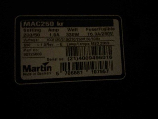 Martin mac250krypton moving head (2x) - afbeelding 2 van  11