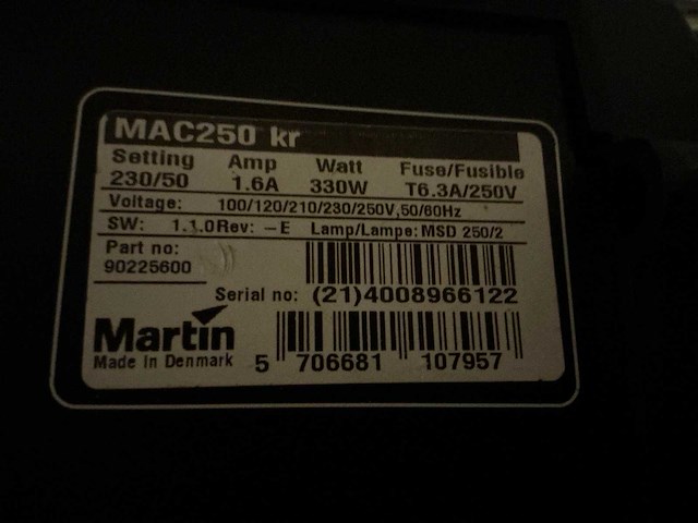 Martin mac250krypton moving head (2x) - afbeelding 3 van  11