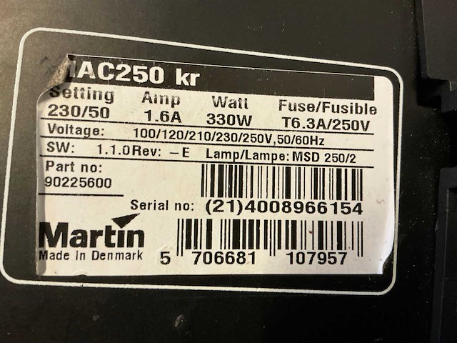 Martin mac250krypton moving head (2x) - afbeelding 10 van  11