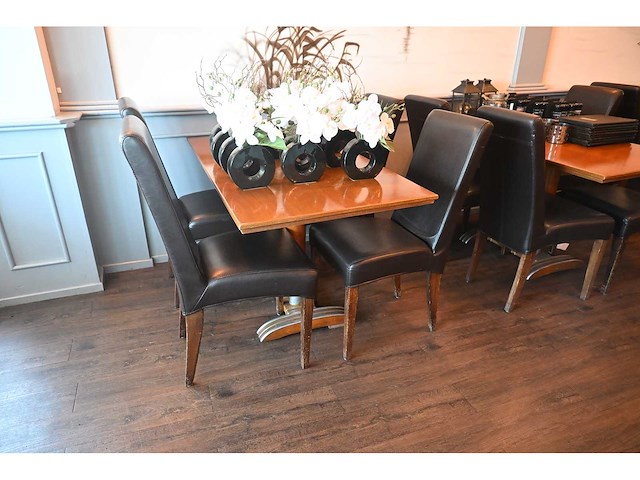 Martin meallet o.a. complete set restaurantmeubilair - 4 treinzitbanken - 24 restaurantstoelen en 14 restauranttafels - afbeelding 1 van  4